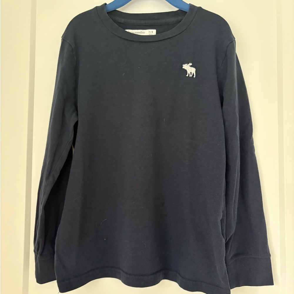 ABERCROMBIE Navy Blue Long Sleeve Shirt size 7/8